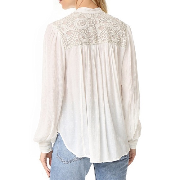 FREE PEOPLE Canyon Rose Button Down Top in Ivory - Picture 6 of 10